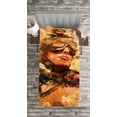 thumbnail image 3 of Ambesonne Vintage Airplane Quilted Bedspread Set 2 Pcs, Pilot Portrait, Twin Size, Multicolor, 3 of 3