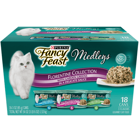 (18 Pack) Fancy Feast Medleys Florentine Collection Adult Wet Cat Food Variety Pack, 3 oz.