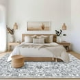 thumbnail image 5 of MJIAexp 6'x9' Moroccan Area Rug Washable Bedroom Rug Vintage Boho Area Rug Non-Slip Accent Throw Rug Stain Resistant Floor Carpet for Kitchen Entryway Living Room Office Floral Gray, 5 of 14