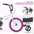thumbnail image 3 of imerelez 20 Inch Freestyle MTB for Kids Ages 7-10, Single Speed with Rear Caliper Brake, Steel Frame & 20x2.125 Tires, 85% Pre-Assembled in White, 3 of 6