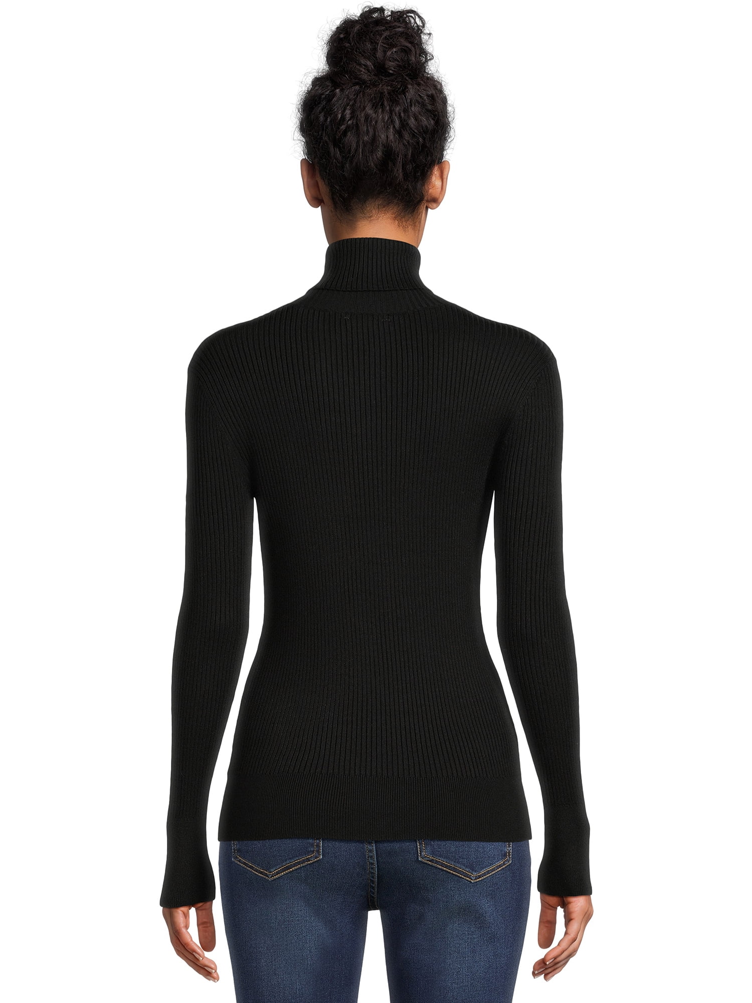 Time and Tru Women's Ribbed Knit Turtleneck, Sizes XS-XXXL