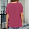 thumbnail image 5 of YUGYXL Womens Tunics Shirts Short Sleeve Tops Lightweight V Neck Tshirts Solid Color Summer Tops with Pocket Hot Pink S, 5 of 8