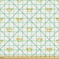 thumbnail image 2 of Abstract Fabric by the Yard, Checkered Diagonal Pattern Along King Queen Crowns Urban Theme, Decorative Upholstery Fabric for Chairs & Home Accents, Grey and Dark Orange by Ambesonne, 2 of 5