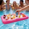 thumbnail image 4 of Leeye Inflatable Cup Holder Float, 48.4 x 23.6 Inch Pool Drink Tray with Cup Holders, Floating Beverage Station for Swimming Pool Parties, Pink, 4 of 5