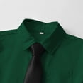 thumbnail image 2 of YOUYEDIAN Boys Button Down Oxford Shirt Short Sleeve Formal Uniform Dress Shirts Standard Fit Summer Kids Clothing (Green, 8-9 Years), 2 of 5