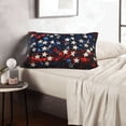thumbnail image 6 of Picia Red Blue White Stars Pattern Plush Pillow Case – Soft and Cozy Cushion Cover, Hypoallergenic Throw Pillow Case for Home Decor-20"x30", 6 of 6