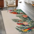 thumbnail image 4 of Area Rug 48×72in, Tropical Monstera Parrot Bird Floor Carpet Living Room Rug, Watercolor Botanical Leaves Non-Slip Welcome Mat Indoor Rugs for Bedroom Dining Room, 4 of 9