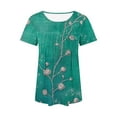 thumbnail image 5 of Womens Summer Floral Tops Short Sleeve Boho Shirts Dressy Casual Round Neck Tunic Loose Tee Blouses, 5 of 6