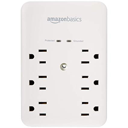 AmazonBasics 6 Outlet Wall-Mount Surge Protector