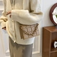 thumbnail image 1 of Bolsa Bolso de hombro de cuero a cuadros retro para mujer Bolsos cruzados de color puro (Camel) JShteea Para Estrenar, 1 of 9