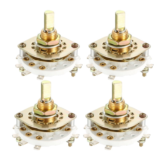 Unique Bargains 2P3T 2 Pole 3 Position Selectable 1Deck Band Channel Rotary Switch Selector 4Pcs