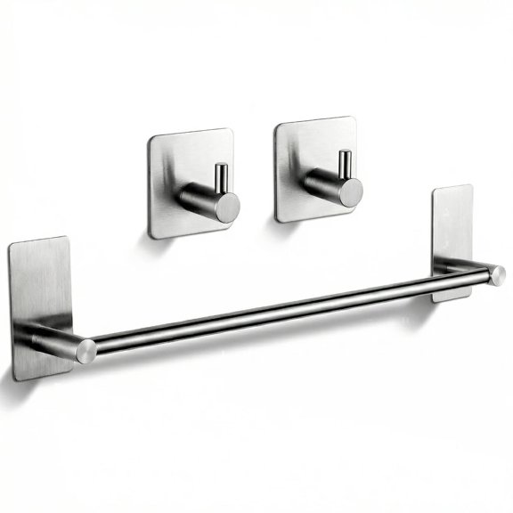 Towel Bar Set-24 Inch Stainless Steel Towel Bar with 2 Heavy-Duty Hooks