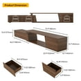 thumbnail image 4 of Homary Fero Minimalist Walnut Rectangle Extendable TV Stand with 3 Drawers Up to 120", 4 of 12