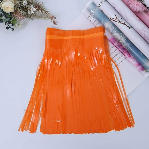 Namzi 2pcs 30*300cm Party Decorations, Birthday Decor, Shiny Foil-Style Fringe Garland for Wedding & Photo Backdrop,Orange