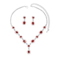 thumbnail image 2 of SmartBy 1 Set Wedding Necklace And Earrings Women Retro Rhinestone Jewelry Set Faux Gem Necklace Earrings Valentine's Day Gift for Wife Her, 2 of 7