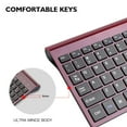 thumbnail image 3 of Wireless Keyboard Mouse Combo, Cimetech Compact Full Size Wireless Keyboard and Mouse Set 2.4G USB Ultra-Thin Sleek Design for PC/Laptop/Windows(Wine Red), 3 of 5