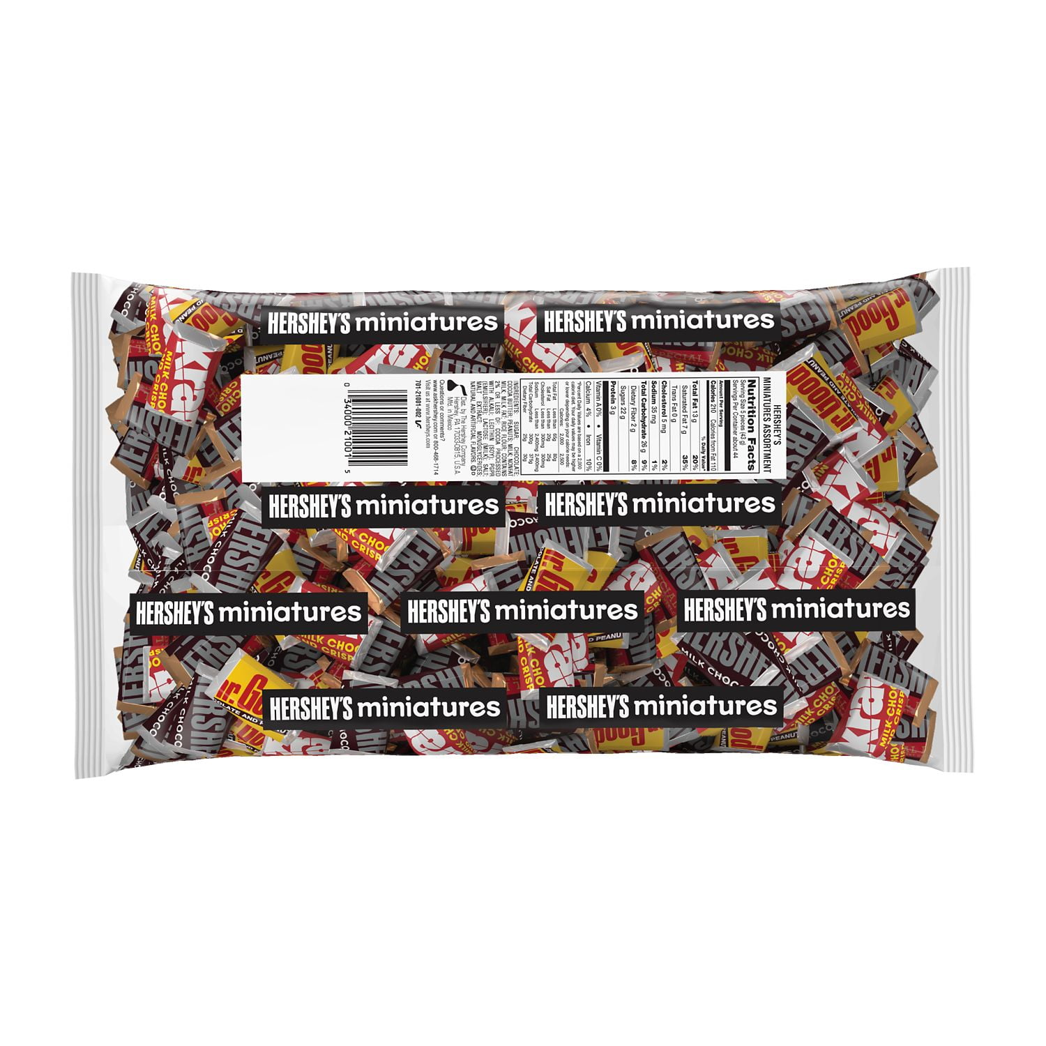 HERSHEY'S, Miniatures Chocolate Assortment Candy, Individually Wrapped, 66.7 oz, Bulk Bag
