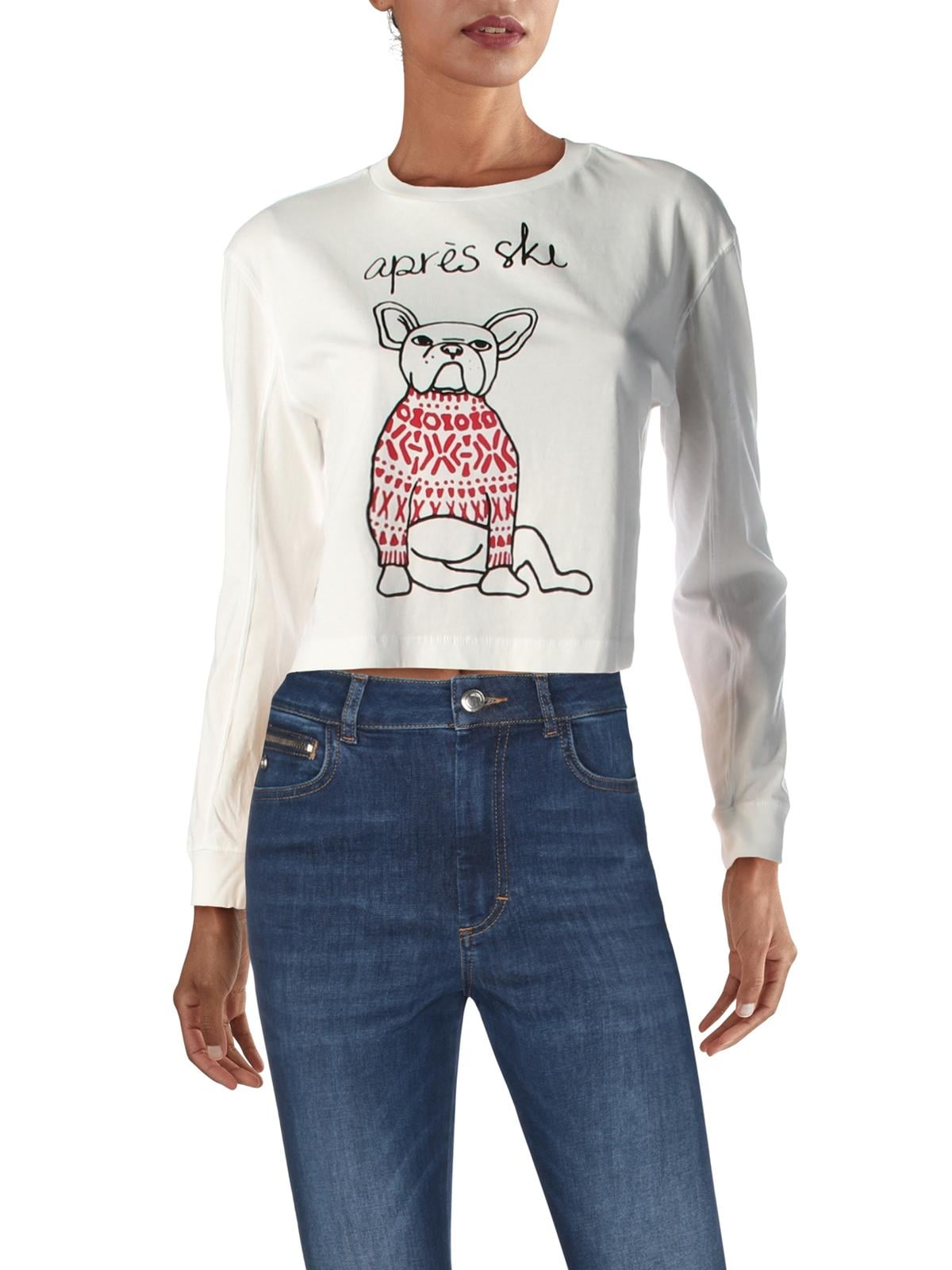 Denim Blue Life is Good Crusher Longsleeve Apres Ski Painted T-Shirt