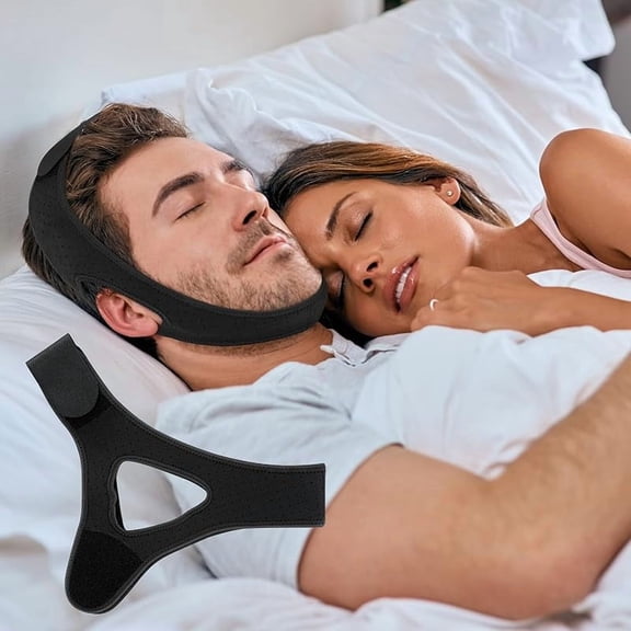 Wrongduck Snore Chin Strap for Men and Women, Adjustable Breathable Jaw Support Strap for Effective Snoring Reduction, Comfortable Anti-Snoring Sleep Aid Device