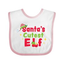 Inktastic Christmas Santa's Cutest Elf Boys or Girls Baby Bib
