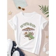 thumbnail image 1 of Girls' Summer Fashion T-Shirt with Cute Animal Cartoons - Casual, Breathable Polyester Blend, Machine Washable - Multiple Colors Available, 1 of 5