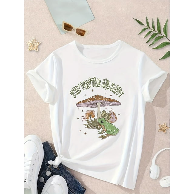 Girls' Summer Fashion T-Shirt with Cute Animal Cartoons - Casual, Breathable Polyester Blend, Machine Washable - Multiple Colors Available