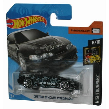 Hot Wheels Nightburnerz 6/10 (2017) Black Custom '01 Acura Integra GSR Car 17/365 - (Short Card)