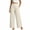 White, variant on ZToonmas Womens Solid Linen Look Wide Leg Pants Elastic Waist Front Seam Casual Loose Long Pants with Pockets