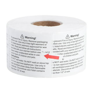  MILIVIXAY 600 Pieces Wax Melt Warning Labels Candle Warning  Labels Candle Warning Stickers For Clamshell