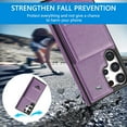 thumbnail image 6 of Phone Case for Samsung Galaxy S23 Ultra 5G Wallet Cover with Tempered Glass Screen Protector RFID Slim Credit Card Holder Slot Stand Cell S23Ultra 23S S 23 23Ultra 6.8 inch Women Men Purple, 6 of 11