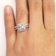 thumbnail image 5 of JeenMata Anillo de Compromiso de 1,75 Uds con Moissanita de Corte Cuadrado, Engaste Pavé, Banda Dividida, Doble Halo, Engaste Nupcial, Oro Blanco de 18 K sobre Plata, 5 of 6