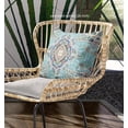 thumbnail image 3 of Amrita Sen Broadcloth Zippered Pillow With Aqua Brown CAPL461BrCDS-ZP-16x16, 3 of 4