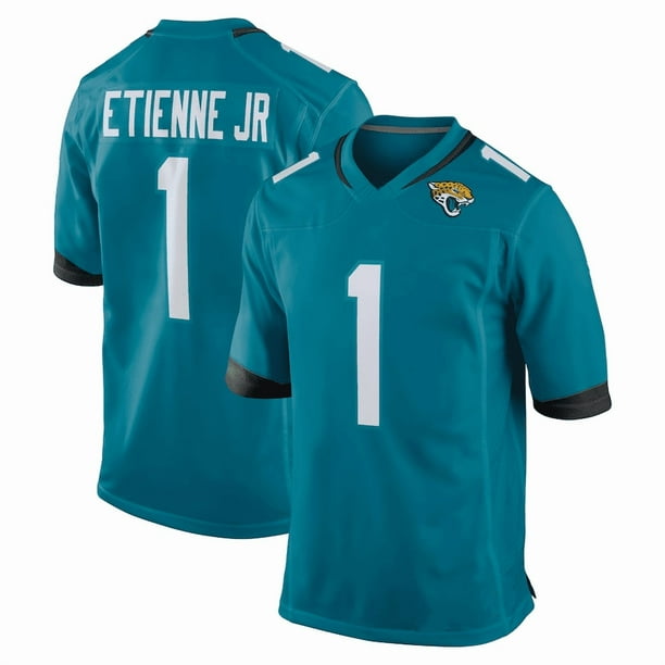 Camiseta de fútbol americano para hombre, color verde azulado, Travis Etienne #1 de los (talla XXL)
