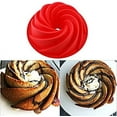 thumbnail image 4 of Silicone Baking Cake Mould, 9 Inch Non-Stick Cake Tin, Fluted Round Cake Pan Silicone Pan, Spiral Cake Pans, Silicone Cake Moulds for Baking Cake Mol, 4 of 5