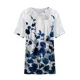thumbnail image 4 of Hauts d'Été Grande Taille pour Femmes Hauts en Dentelle Tendance pour Femmes Blouses d'Été à Imprimé Patchwork pour Femmes Amples Grande Taille Col en V Manches Courtes T-Shirts Col en V Femmes en Liquidation, 4 of 5