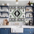 thumbnail image 2 of Curtains 84 Inches Long 2 Panels, Green Gray Boho Grommets Window Treatment Curtain, Southwestern Ethnic Abstract Geometric Thermal Curtains Drapes for Living Room/Bathroom, 2 of 9