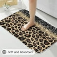 4 Pcs Black Leopard Print Shower Curtain Set with NonSlip Rugs, Toilet
