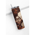 thumbnail image 3 of Afro Queen Floral 20oz Stainless Steel Tumbler, Empowered Black Woman Art Design, Insulated Cup, Gift for Her, 3 of 5