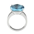thumbnail image 1 of TK3830 - High polished (no plating) Stainless Steel Ring with Synthetic in SeaBlue, 1 of 1