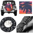 thumbnail image 3 of PISONIC Tropical Sunset Palm Spare Tire Cover Weatherproof Universal Wheel Protectors for RV Camper Travel Trailer SUV Truck 15 inch, 3 of 7