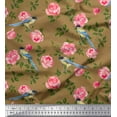 thumbnail image 1 of Soimoi Cotton Duck Fabric Leaves,Floral & Leafbird Bird Print Fabric by The Yard 42 Inch Wide, 1 of 3