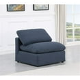 thumbnail image 5 of Maklaine Modern / Contemporary Linen Fabric Armless Chair in Navy, 5 of 8