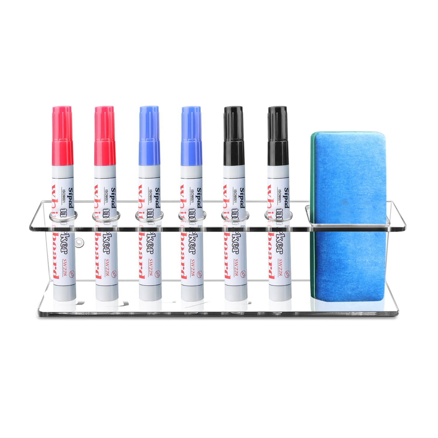 Storage Theory | Dry Erase Board Marker and Eraser Holder | Peel & Stick | No Hardware Required | White Color | Markers & Eraser Not Included