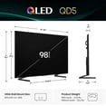 thumbnail image 2 of Hisense 98 Inch Class QD5 Series 4K UHD QLED Smart Google TV – Dolby Vision – HDR10 – 60Hz – Wi-Fi – Voice Remote – HDMI Cable + 12 Month CPS Warranty + Streaming Bundle, 2 of 7
