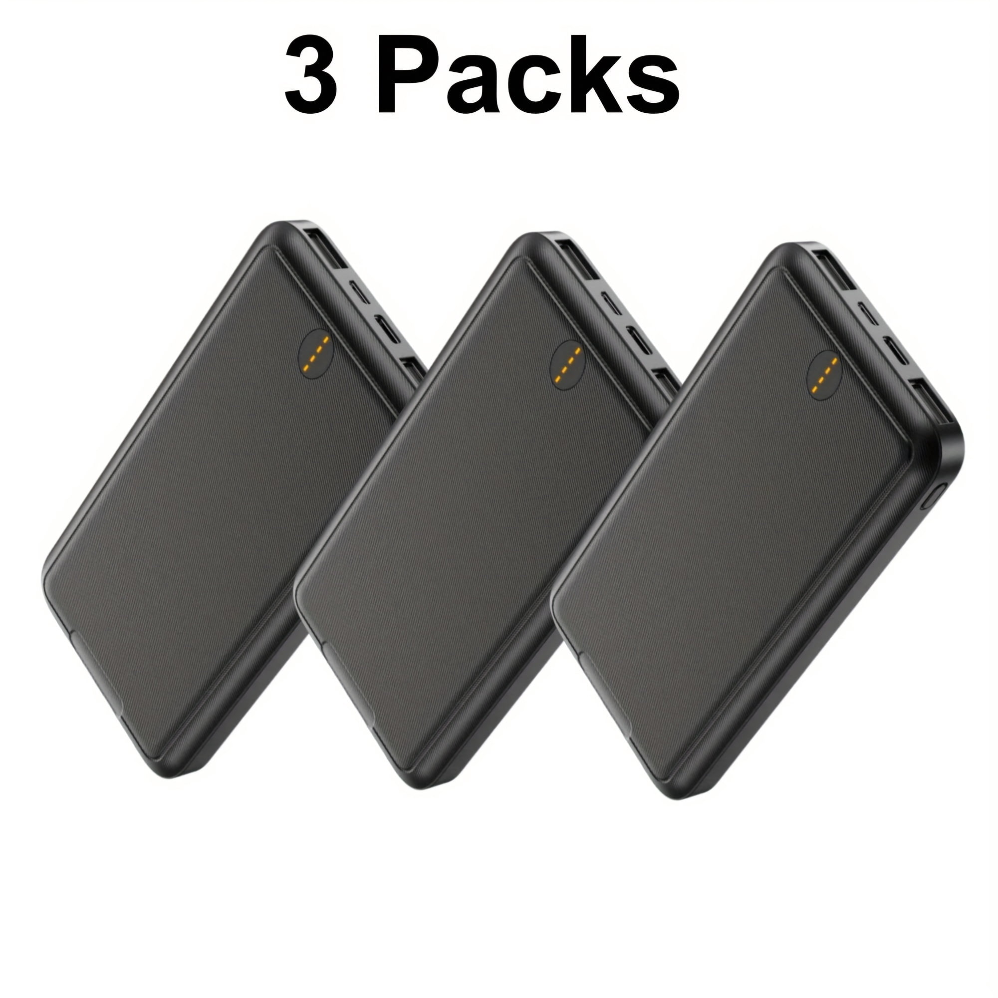 3 Packs Power Bank, Portable Charger 10000mAh Battery Pack With Dual USB Ports, Slim Design, Compatible For Smartphones, Tablets, And Other USB Devices. (3 Packs)