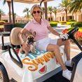 thumbnail image 3 of Golf Cart Seat Covers for 2 Seater,Hello Summer Microfiber Cart Seat Towel Blanket,Watercolor Watermelon Tropical Fruit Absorbent Breathable Non Slip Bench Seats Protector for Golf Course 51"x31", 3 of 9