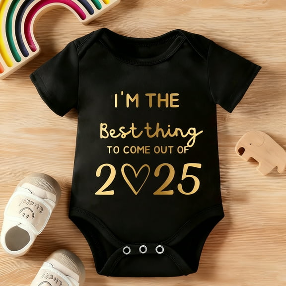 2025 Onesie, "I'm the Best Thing to Come Out of 2025" Baby Bodysuit, 100% Cotton, Short Sleeve - Perfect Pregnancy Gift, for Outdoor