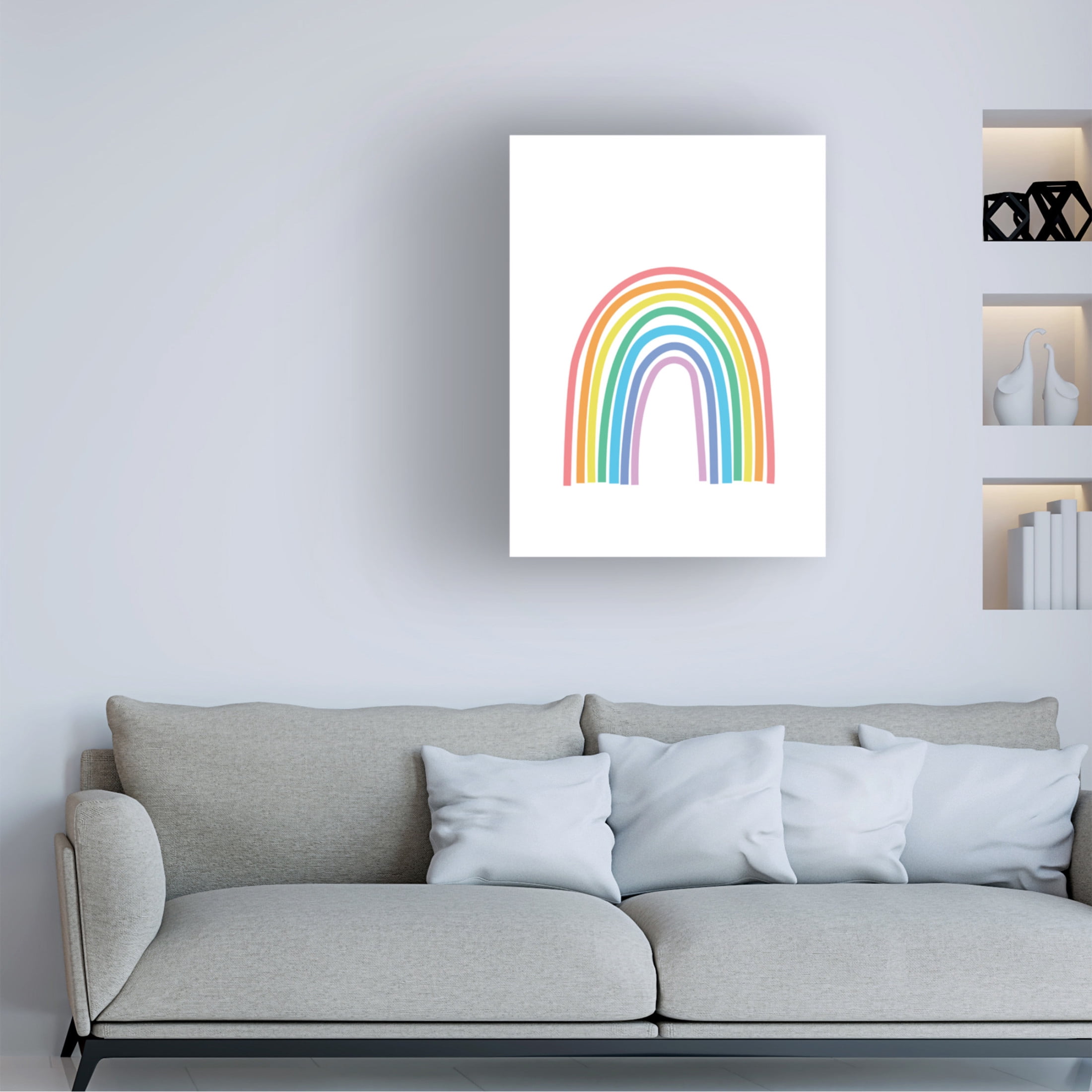 Canvas Wall Art - Tom Quartermaine 'Minimal Abstract Rainbow' Wall Art for Living Room, Bedroom, or Office Décor by Trademark Fine Art - 14 x 19 Inches