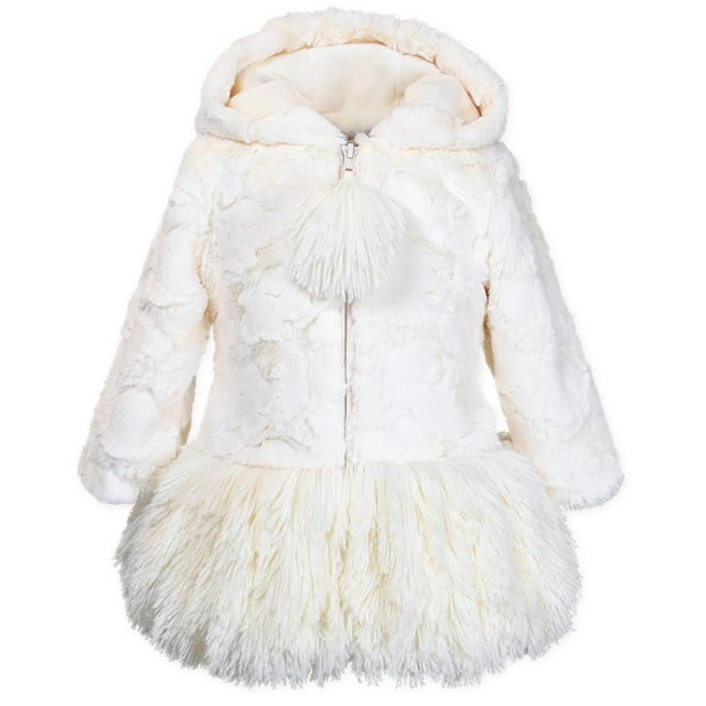 Widgeon Girls' Jacket Faux Fur Button Down Coat and Hat Outwear Set