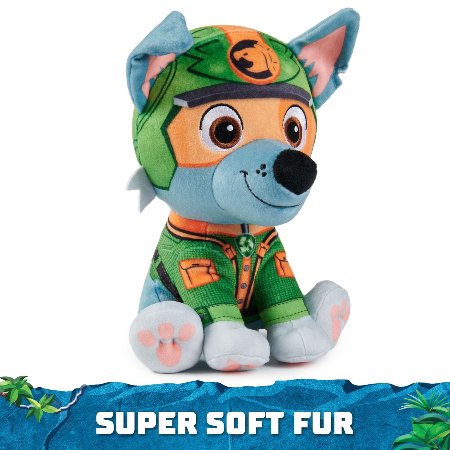 PAW Patrol Jungle Pups, Tracker 8-Inch Plush, Stuffed Animal Kids Toys for Boys & Girls Ages 3 and Up